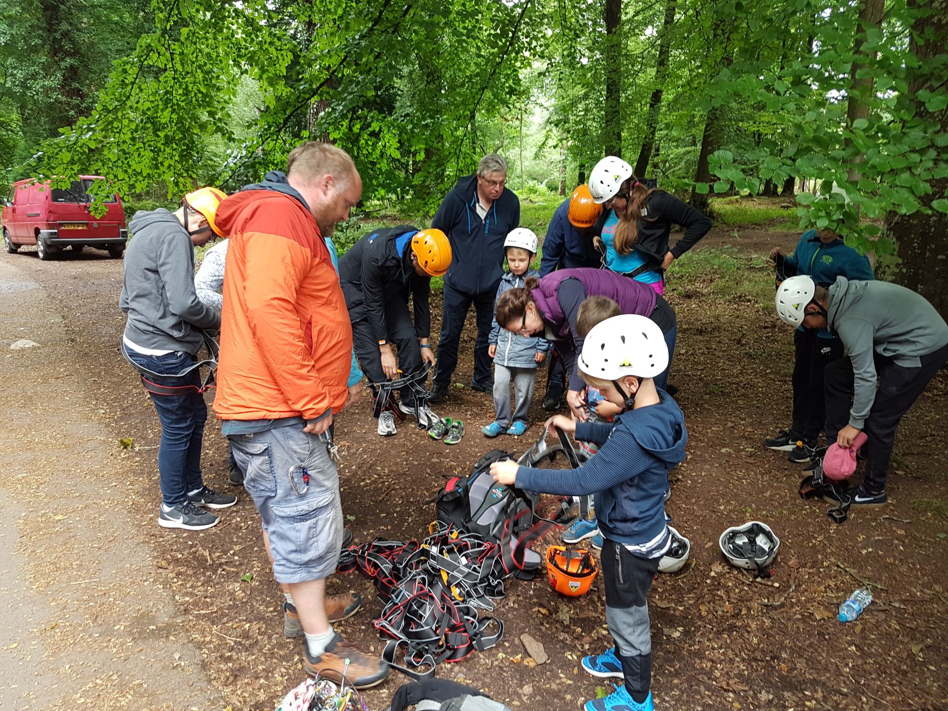 Climbers getting ready