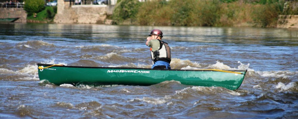 Wye Canoes Instructor on the Rapids at Symonds Yat