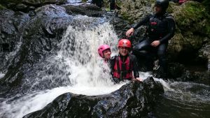 Getting wet at timotei in the Sychryd gorge