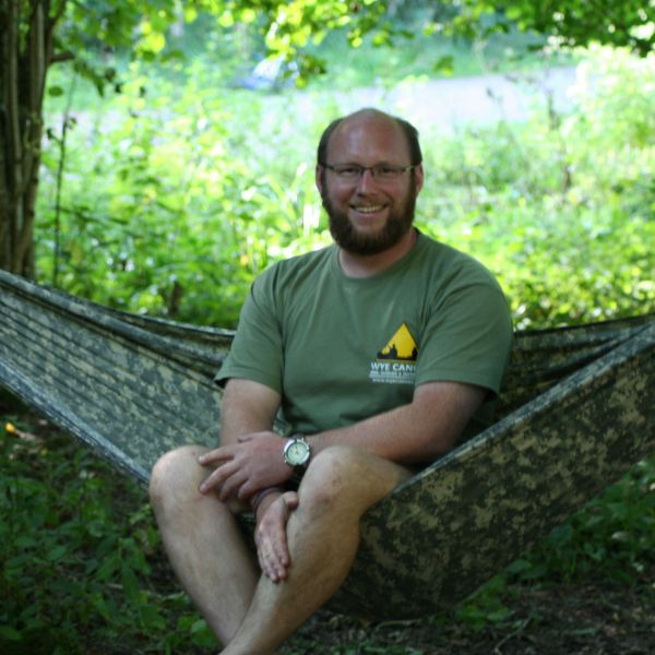 Wye Canoes activity instructor chilling out.